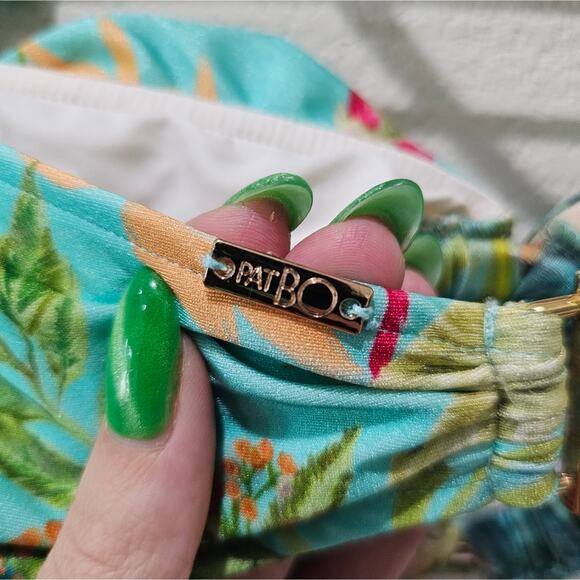 PatBO Tropicalia Bandeau Bikini Top in Island Blue - Picture 6 of 10
